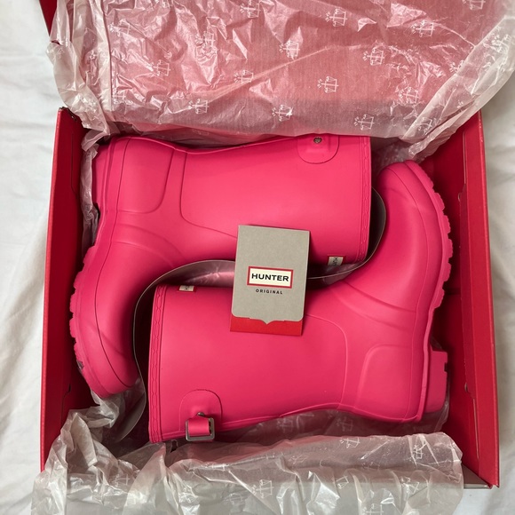Hunter Shoes - NIB Hunter Original Back Adjustable Short Arcade Pink Rain Boots